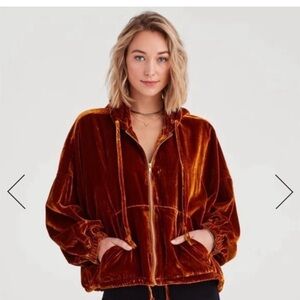 Seven 7 for All Mankind oversized velour hoodie size XS fits S M seven7